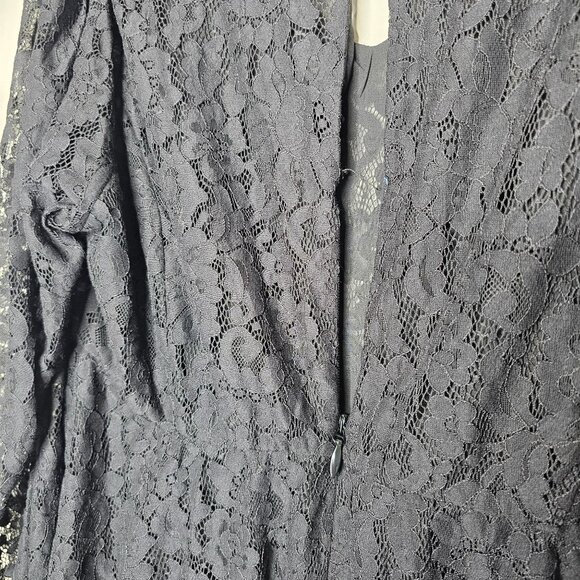 Torrid 2x Black Balloon Sleeve Peplum Lace Top Whimsigoth Dark Cottage Romantic - Picture 7 of 7